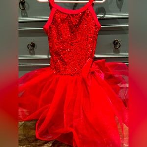 Little girls sequin red dress